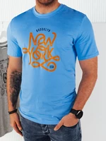 Men's T-shirt with print, blue Dstreet