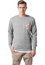 Kontrastní kapsa Crewneck šedá/květinová