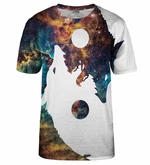 Bittersweet Paris Unisex's Galaxy Yin Yang Wolf T-Shirt Tsh Bsp596