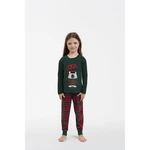 Kids' pajamas Tess, long sleeves, long legs - green/print