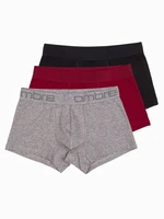 Ombre Men's cotton boxer shorts with logo - 3-pack mix