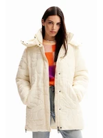 Cream women's winter jacket Desigual Tulip - Women's