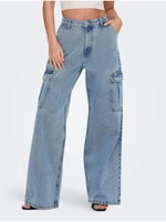 Light blue women's wide jeans with pockets ONLY Hope - Women