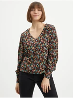 Black Floral Blouse ONLY Sif - Women