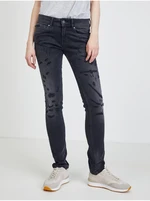 Slim fit pre ženy Pepe Jeans - tmavosivá