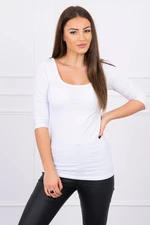 White blouse with round neckline