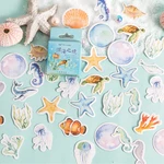 46pcs Underwater World Theme Creative Cute Marine Animals Scrapbooking Stickers Decorative Sticker Diy Craft Photo Albums Kawaii