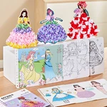 DIY Painting Sticker Poking Princess 3D Educational Poke Painting Puzzle Fabric Art Frenzy Poke Art DIY Toys Children Gifts