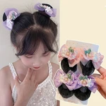 Princess Snood Spring Clip Lovely Colorful Rabbit Sequin Hair Nets Hair Styling Tool Hair Clip Bow Hair Nets Dance