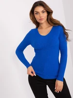 Dark blue fitted classic sweater