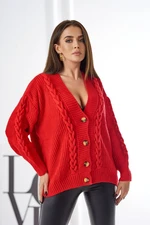 Red sweater with buttons