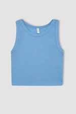 DEFACTO Girl's Crew Neck Basic Tank Top