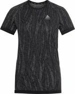 Odlo The Blackcomb Light Base Layer Women's Black/Space Dye L Tricou cu mânecă scurtă pentru alergare