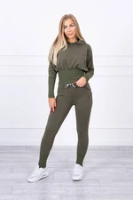 Set with wide cuffs in khaki color