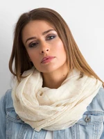 Scarf with shiny thread, light beige