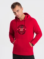 Ombre Men's printed kangaroo sweatshirt - red