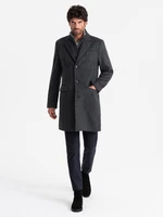 Ombre Unbuttoned men's wool blend coat - graphite