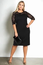 52457 Dewberry Plus Size Dress-BLACK