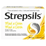 STREPSILS Med a Citrón tvrdé pastilky 36 kusov