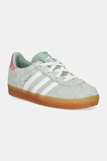 Dětské semišové sneakers boty adidas Originals GAZELLE CF EL zelená barva, IH2782