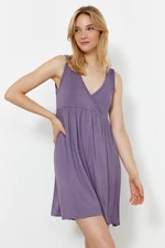 Trendyol Gray Thick Strap Viscose Knitted Nightgown