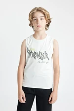 DEFACTO Boy's Crew Neck Printed Undershirt