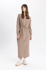 DEFACTO Regular Fit Long Sleeve Maxi Dress