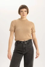 DEFACTO Fitted Crew Neck Short Sleeve Knitted Sweater