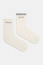 Ponožky BOSS 2-pack dámské, béžová barva, 50524401