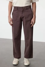 Trendyol Brown Straight Fit Trousers