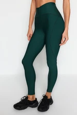 Sportovní legíny Trendyol Emerald Green Compression po celé délce