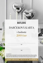 GIFT CARD Elektronický darčekový poukaz BUTLERS 200 EUR, Svadba