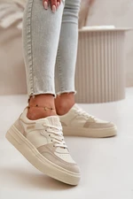 Women's low sneakers made of Eco Leather Big Star Beige