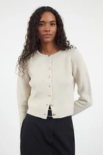 Trendyol Stone Crop Crew Neck Jacket Look Knitwear Cardigan