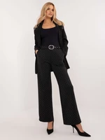 Black women's fabric trousers with belt