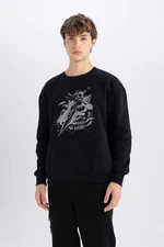 DEFACTO Licensed Batman Boxy Fit Crew Neck Printed Thick Fabric Sweatshirt