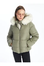 LC Waikiki Women's Hooded Plain Puffer Coat