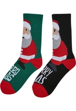 Christmas Santa Socks - 2-Pack Multicolored