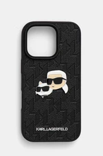 Puzdro na mobil Karl Lagerfeld iPhone 16 Pro 6.3 čierna farba, KLHCP16LPGKLKCPK