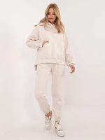 Light beige melange base set with trousers