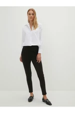 LC Waikiki Slim Fit Suede Women's Trousers with Zipper Detail