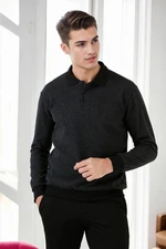 77856 Dewberry Polo Neck Mens Sweater-ANTHRACITE