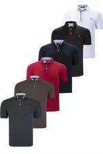 SIX SET T8582 DEWBERRY MENS T-SHIRT-BLACK-WHITE-NAVY BLUE-KHAKI-BURGUNDY-ANTHRACITE