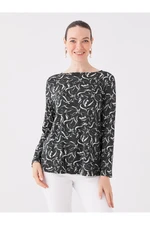 LC Waikiki Crew Neck Printed Long Sleeve Women's Blouse