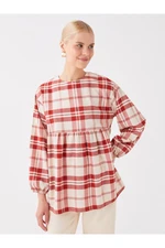 LC Waikiki Crew Neck Plaid Long Sleeve Women's Tunic