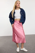 Trendyol Pink Premium Satin A Cut/Flare Skirt