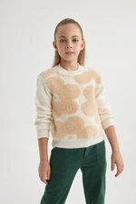 DEFACTO Girl Floral Crew Neck Sweater