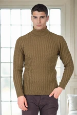 19295 Dewberry Turtleneck Mens Sweater-Khaki