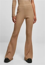 Women's unionbeige flared ribbed knit leggings