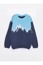 LC Waikiki LCW Kids Crew Neck Patterned Long Sleeve Boy Knitwear Sweater